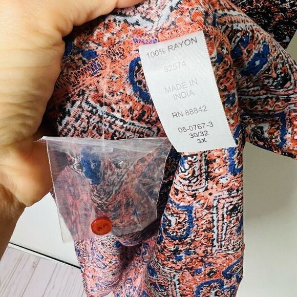 Ellos Blue Pink Coral Paisley Tank Dress Plus - Picture 3 of 9